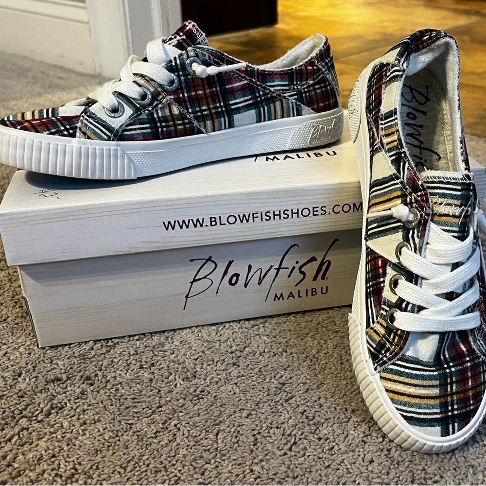 Blowfish Malibu Fruit - Cream Ivy League Plaid - slip on shoes